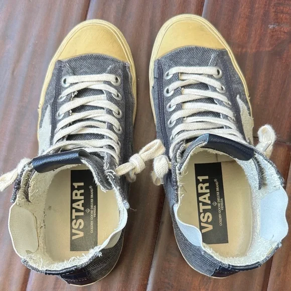 Golden Goose High-Tops in Blue Denim and White - Picture 4 of 8